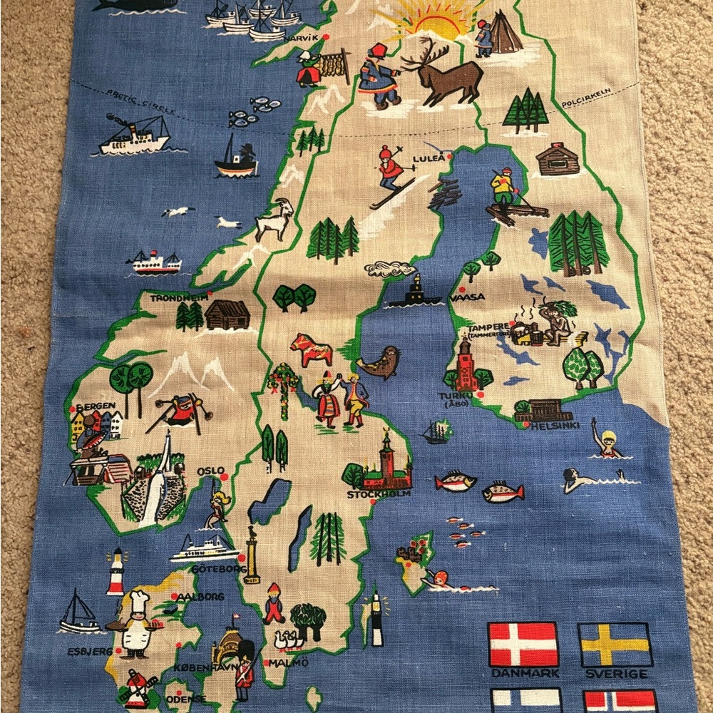 Scandinavian Map Tapestry